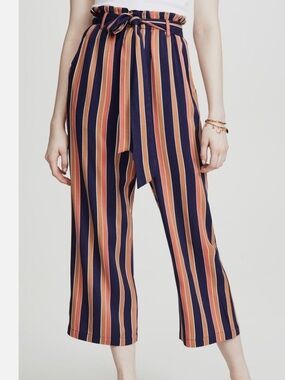 BB Dakota Stripe Cropped Paperbag Pants